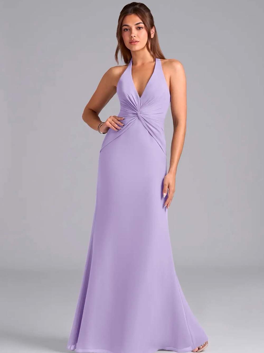 Azazie Valerie bridesmaid dress in lilac size A6